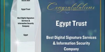 “إيجيبت تراست” تحصد جائزة أفضل شركة لخدمات التوقيع الإلكتروني وأمن المعلومات من The Global Economics لعام 2024