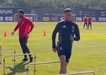 إمام عاشور والشناوي في التدريبات الجماعية استعدادا لمواجهة أورلاندو بايتس