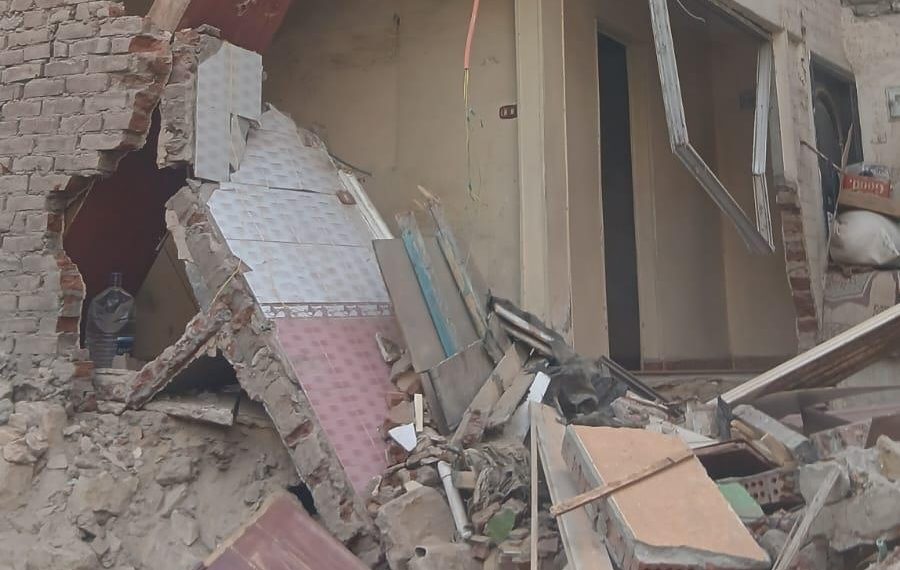 إصابة شخصين في انهيار مبنى بشارع الفلكي بالقاهرة